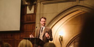 Anselm Society Founder Brian Brown giving presentation