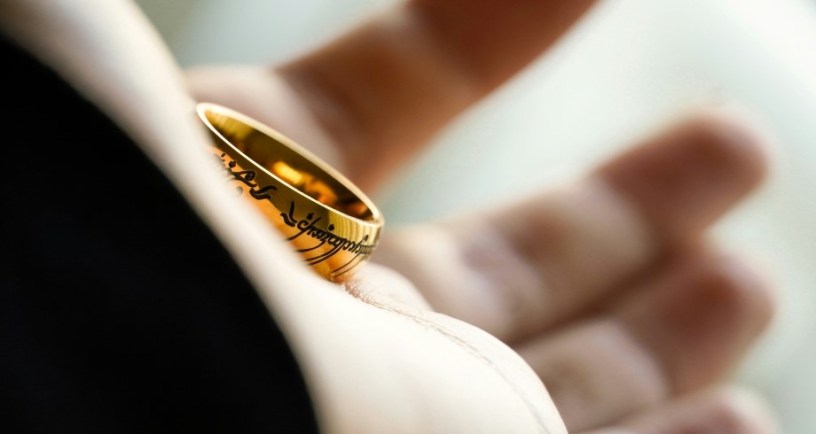 Hand holding the one ring lord of the rings easter