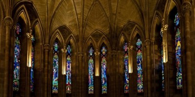Stained glass church https://www.pexels.com/photo/church-interior-with-tiffany-glass-106158/