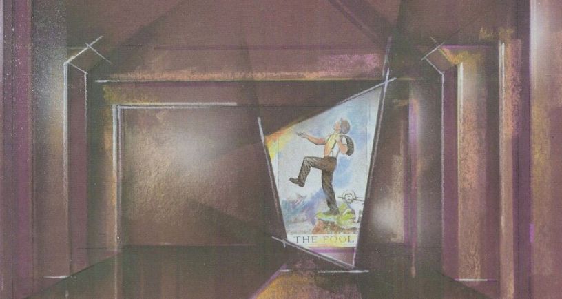 Design for the Fool card in the 1996 Nightmare Alley workshop by The Director’s Company with Primary Stages. Photo Courtesy of Jonathan Brielle.