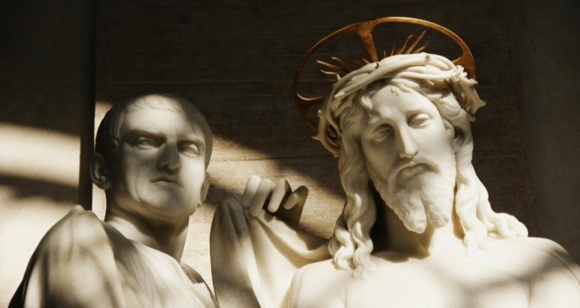 Pontius Pilate and Jesus. Photo by Francesco Alberti/Unsplash