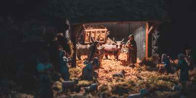 small toys showing birth of christ