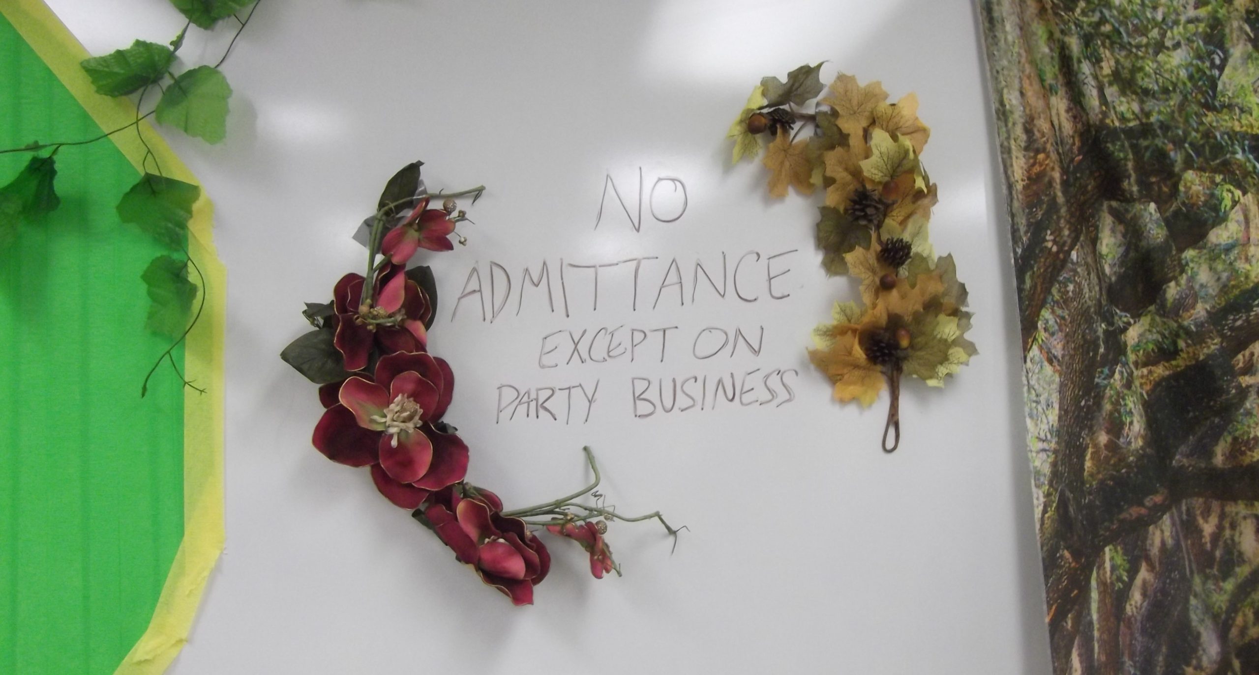 No admission on party business