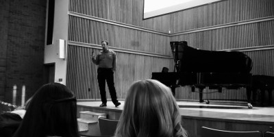 Matthew T Dickerson presenting at Taylor University April 27, 2017. Photo by G. Connor Salter