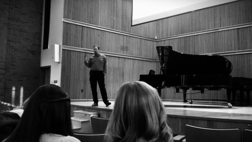 Matthew T Dickerson presenting at Taylor University April 27, 2017. Photo by G. Connor Salter