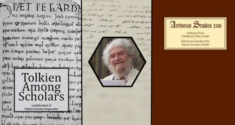 Photo of David Llewellyn Dodds by Senne Dercksen and Yenthe Los, next to images of Dodds work