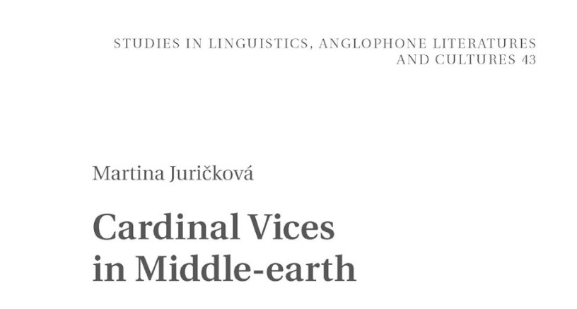 Cover image for Cardinal Vices in Middle-earth by Martina Jurickova (Peter Lang, 2025)