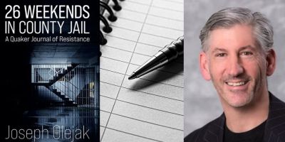 Cover photo of 26 Weekends in County Jail next to stock image of journal next to image of Joseph Vincent Olejak