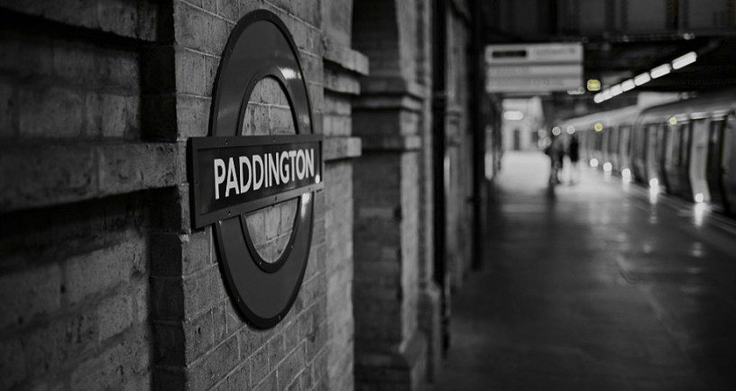 Photo of Paddington Station sign, used as illustration for short story "The Peruvian Candidate." https://www.pexels.com/photo/beige-concrete-building-3058859/