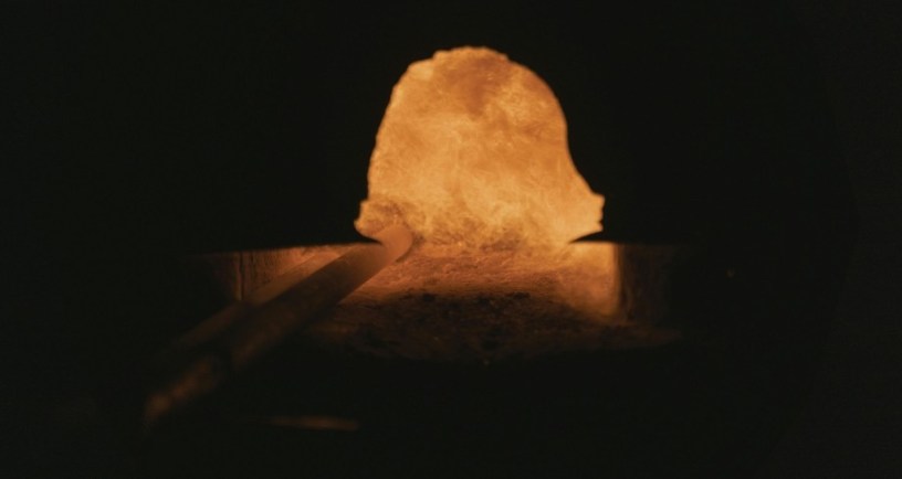 Melting metal in forge